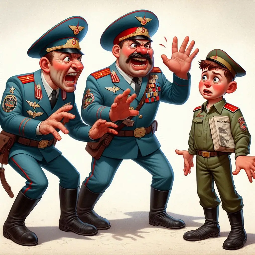 Курсовые офицеры и курсант